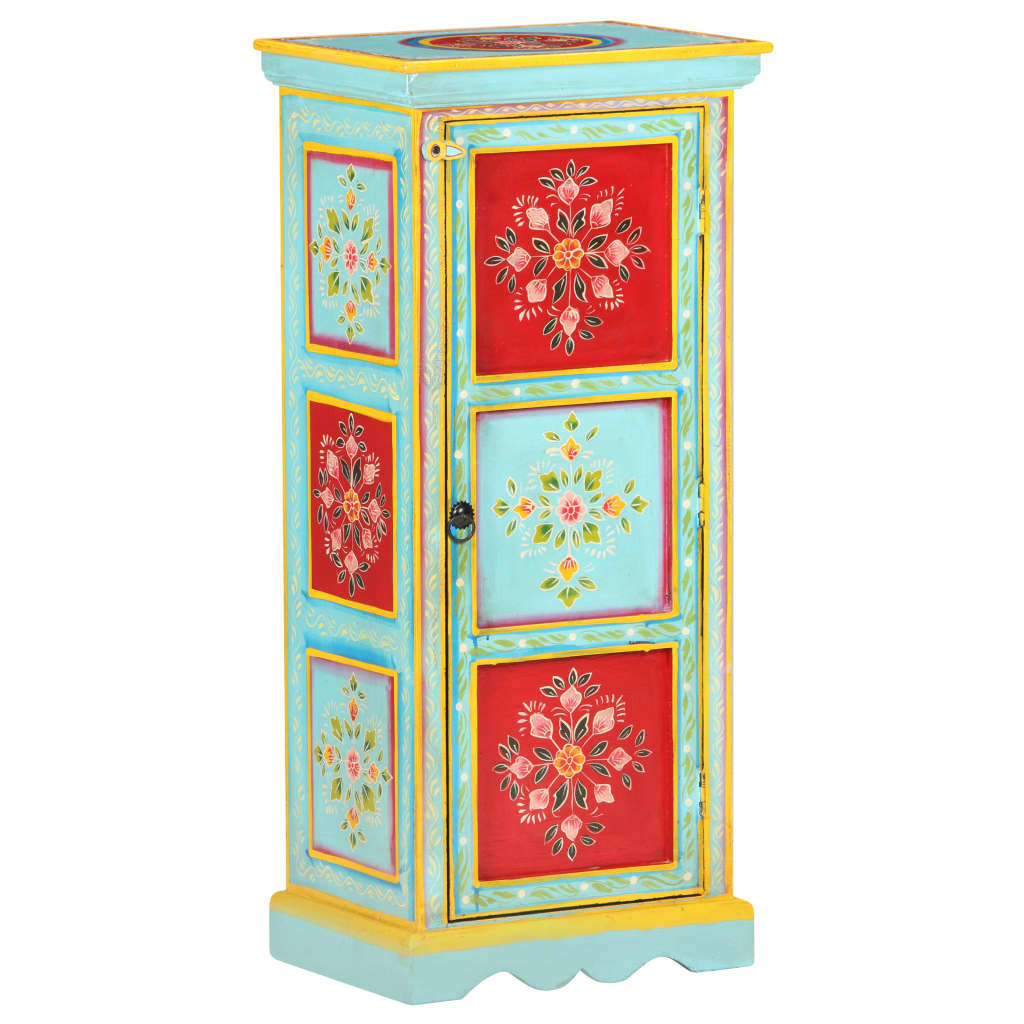 Hoge Kast Handgeschilderd 40X30X90 Cm Massief Mangohout