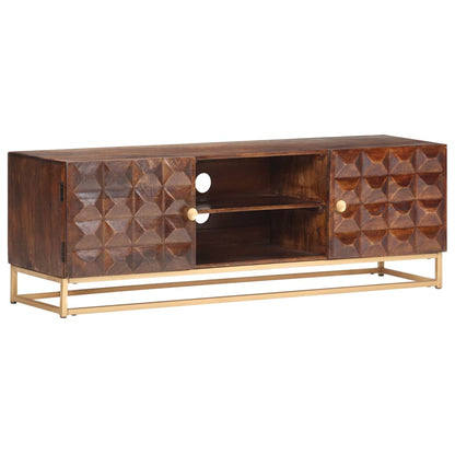 Tv-Meubel 124X29X45 Cm Massief Mangohout