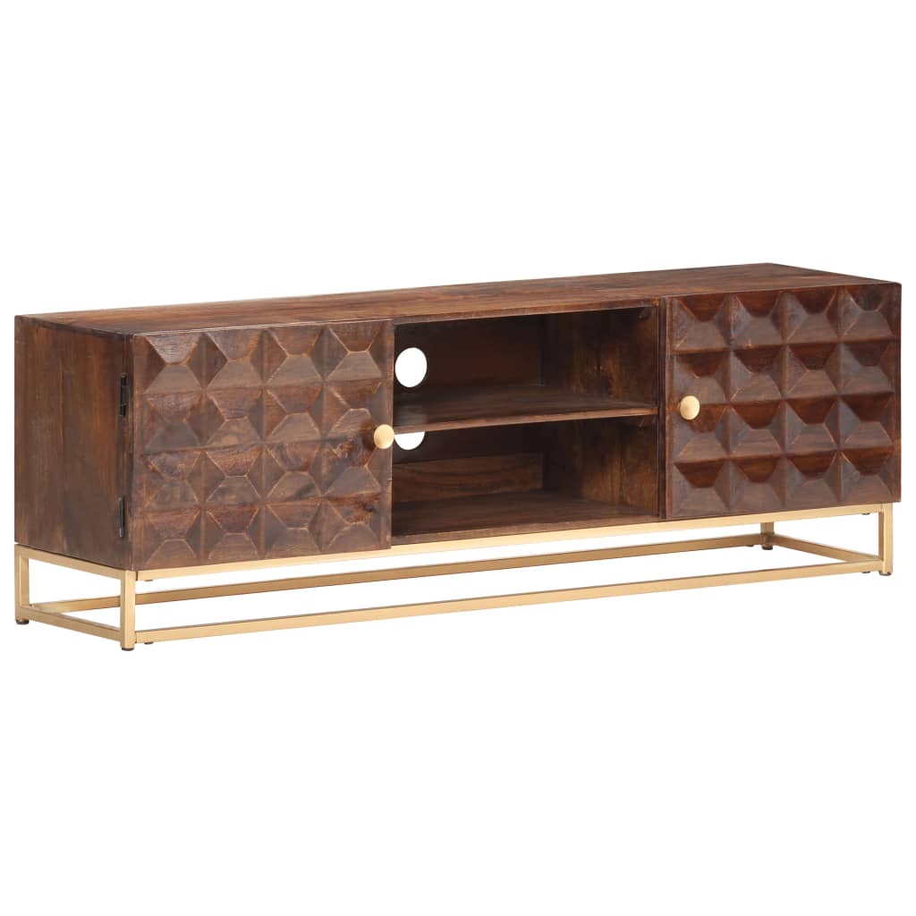 Tv-Meubel 124X29X45 Cm Massief Mangohout