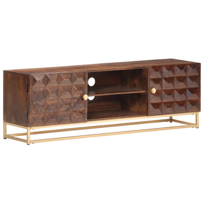 Tv-Meubel 124X29X45 Cm Massief Mangohout