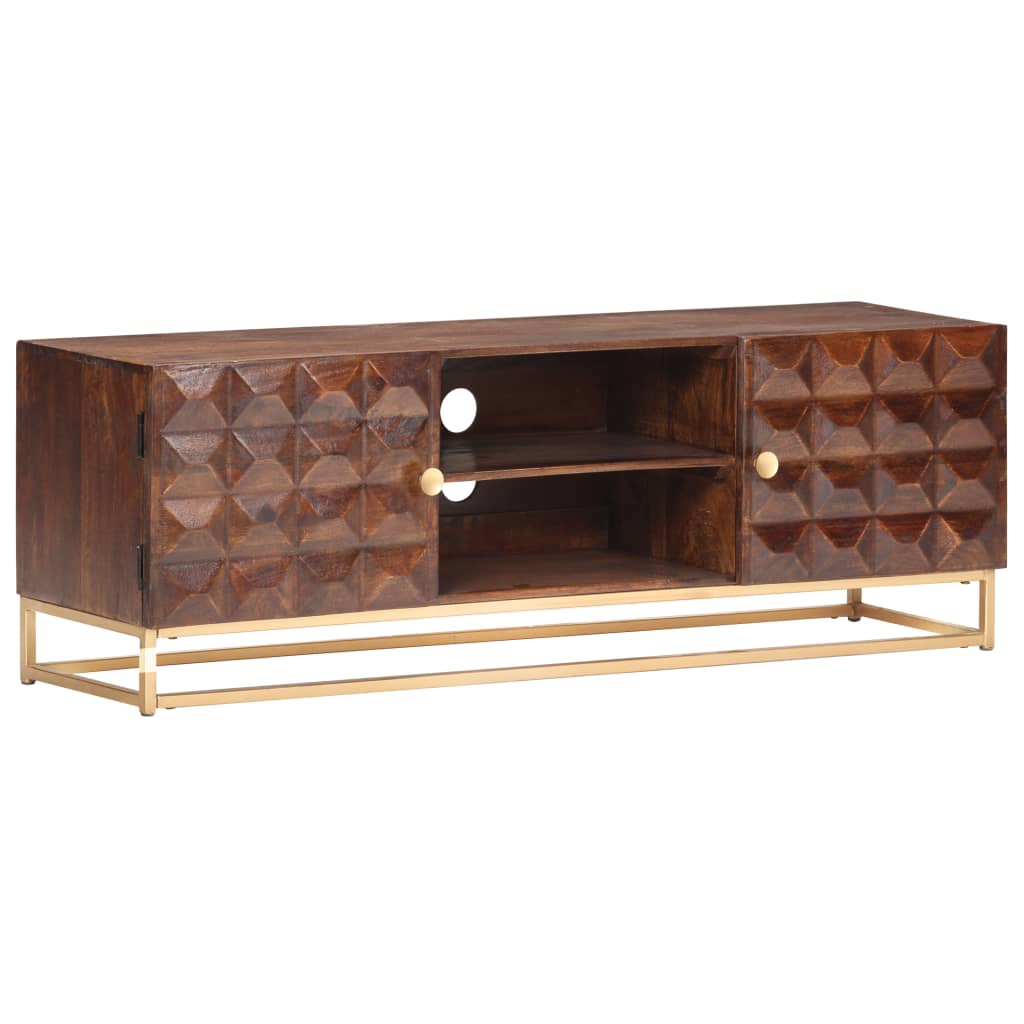Tv-Meubel 124X29X45 Cm Massief Mangohout