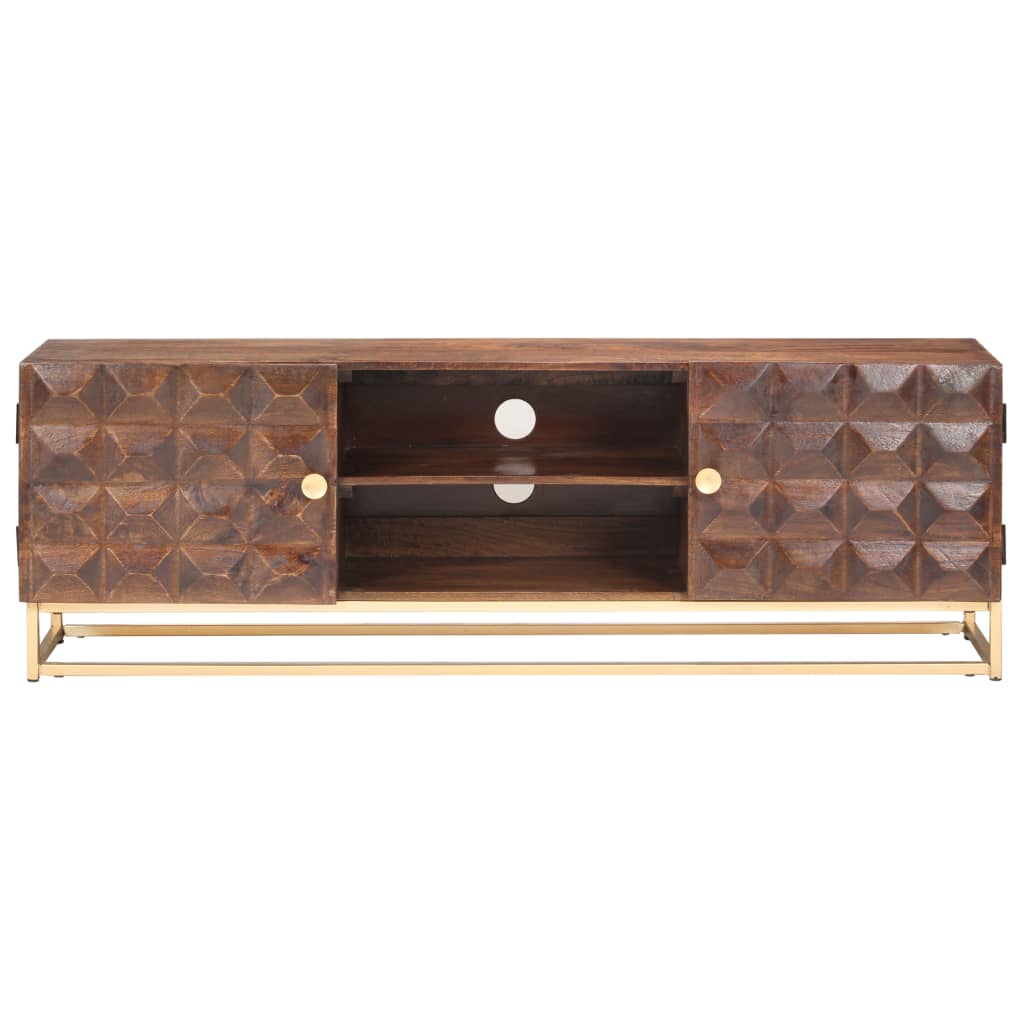 Tv-Meubel 124X29X45 Cm Massief Mangohout