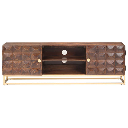 Tv-Meubel 124X29X45 Cm Massief Mangohout