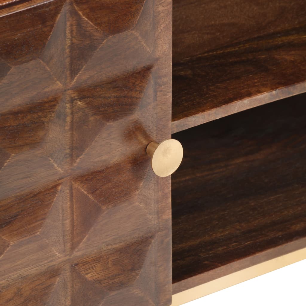 Tv-Meubel 124X29X45 Cm Massief Mangohout