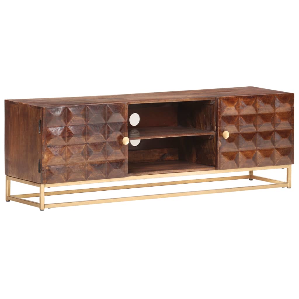 Tv-Meubel 124X29X45 Cm Massief Mangohout