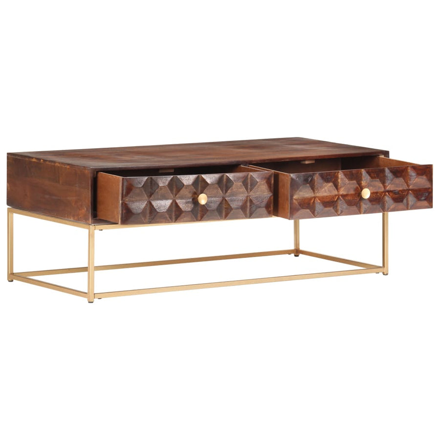 Salontafel 112X50X40 Cm Massief Mangohout
