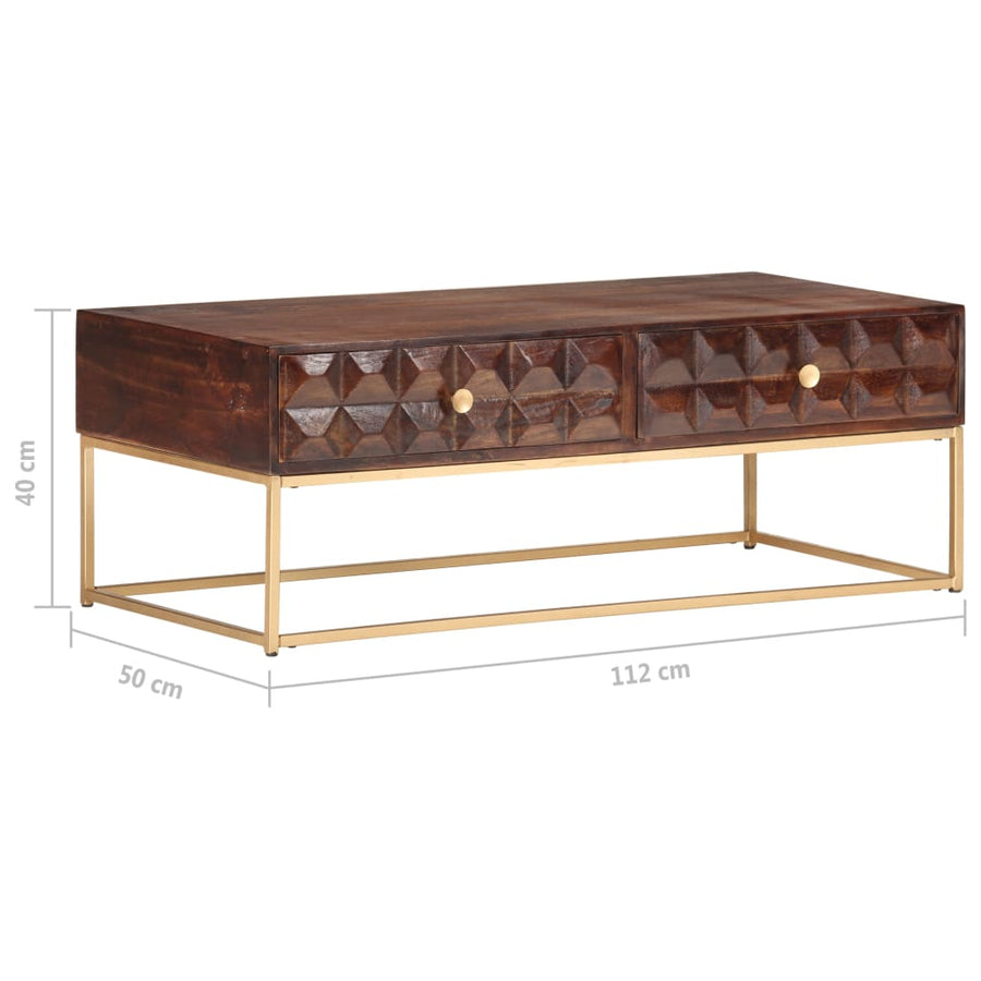 Salontafel 112X50X40 Cm Massief Mangohout