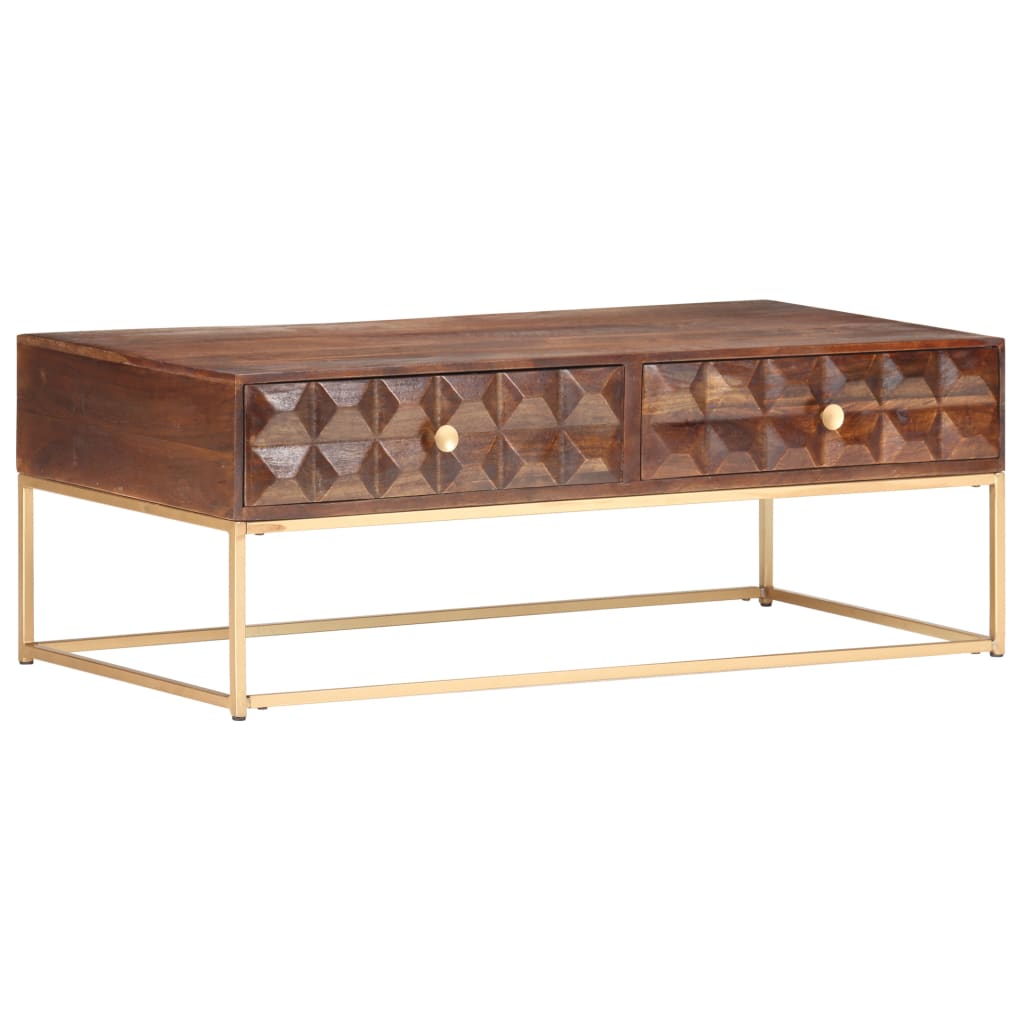 Salontafel 112X50X40 Cm Massief Mangohout