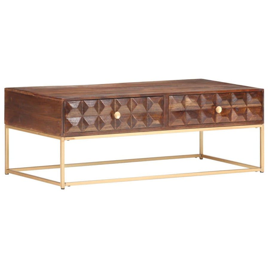 Salontafel 112X50X40 Cm Massief Mangohout