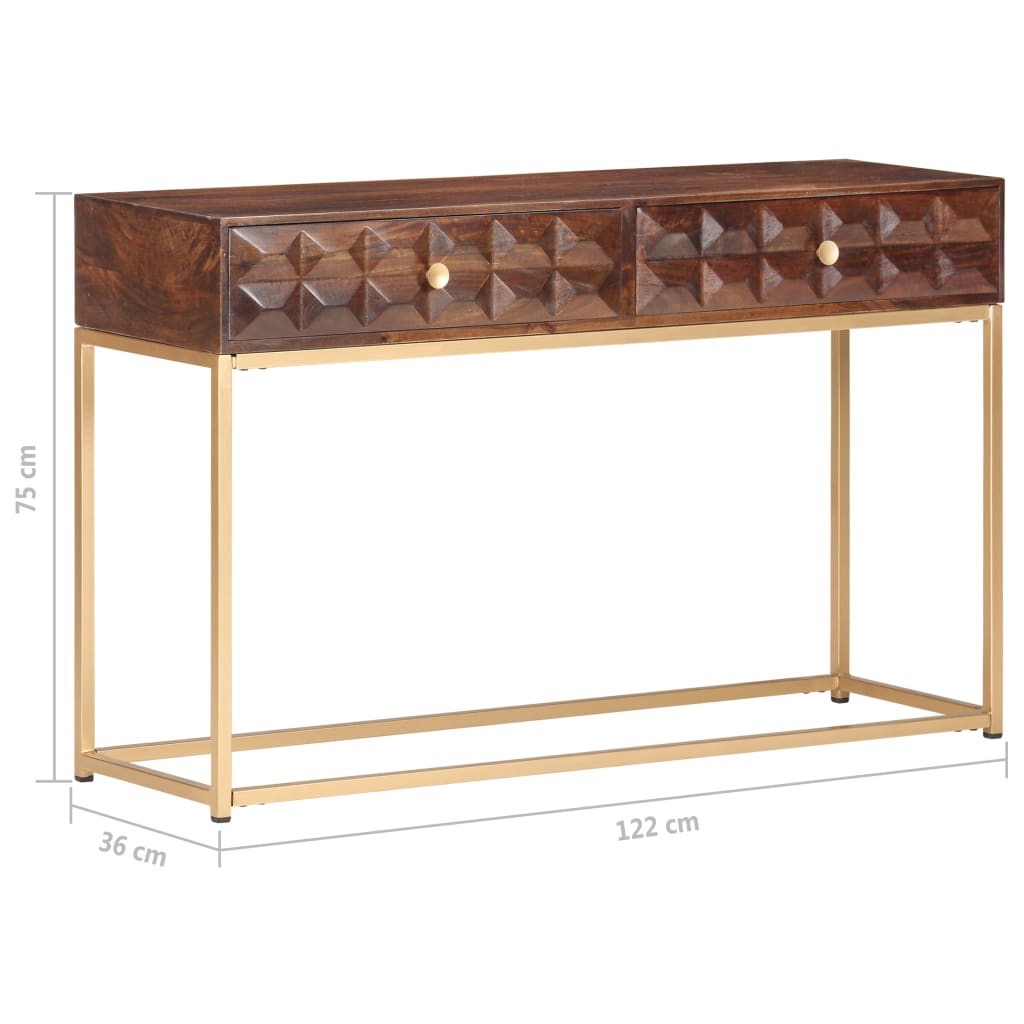 Wandtafel 122X36X75 Cm Massief Mangohout