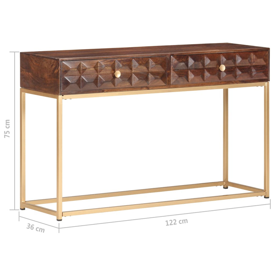 Wandtafel 122X36X75 Cm Massief Mangohout