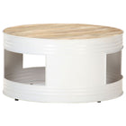 Salontafel 68x36 cm massief mangohout wit