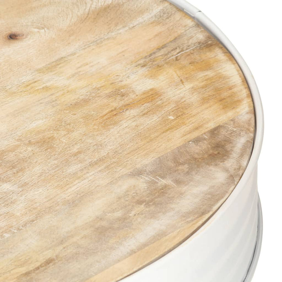 Salontafel 68X68X36 Cm Massief Mangohout Wit Wit