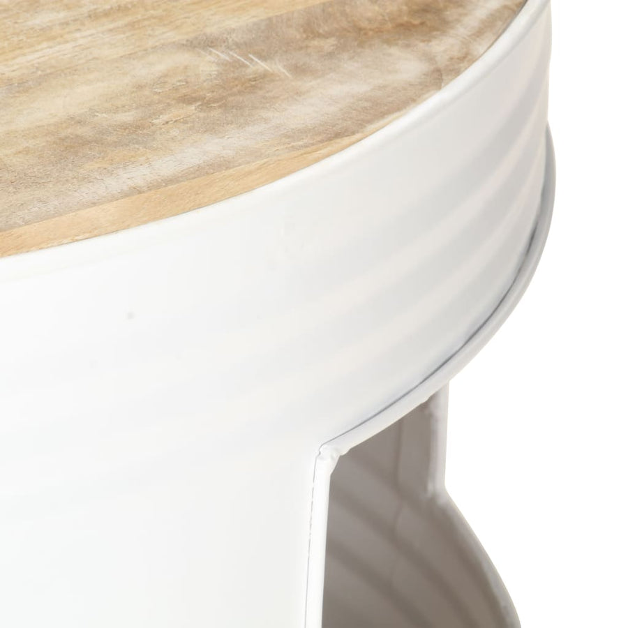 Salontafel 68X68X36 Cm Massief Mangohout Wit Wit