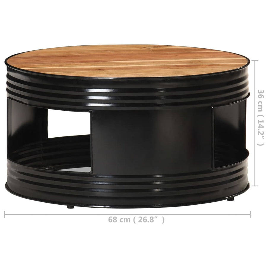Salontafel 68X Massief Acaciahout Zwart 1