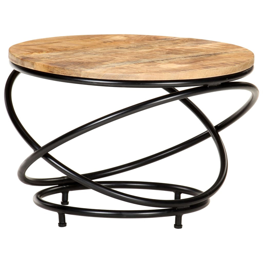 Salontafel 60X Massief Ruw Mangohout Zwart 60 x 40 cm