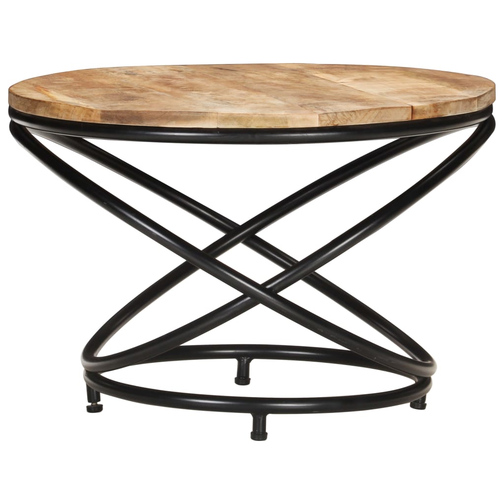 Salontafel 60X Massief Ruw Mangohout Zwart 60 x 40 cm