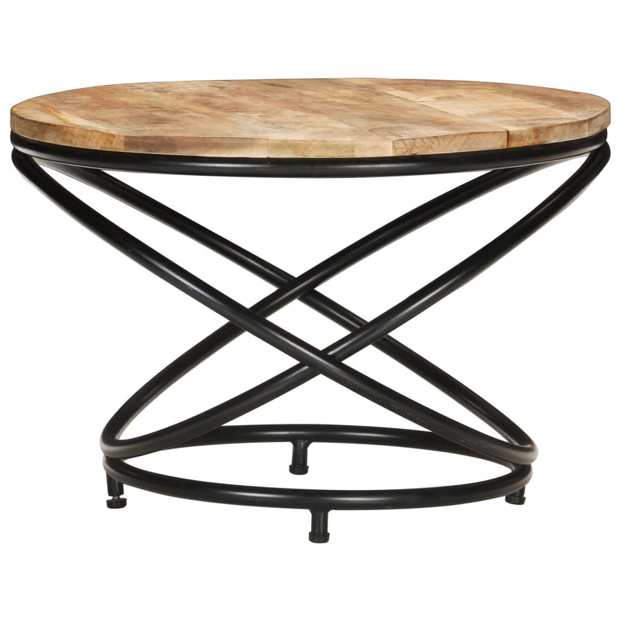 Salontafel 60X Massief Ruw Mangohout Zwart 60 x 40 cm