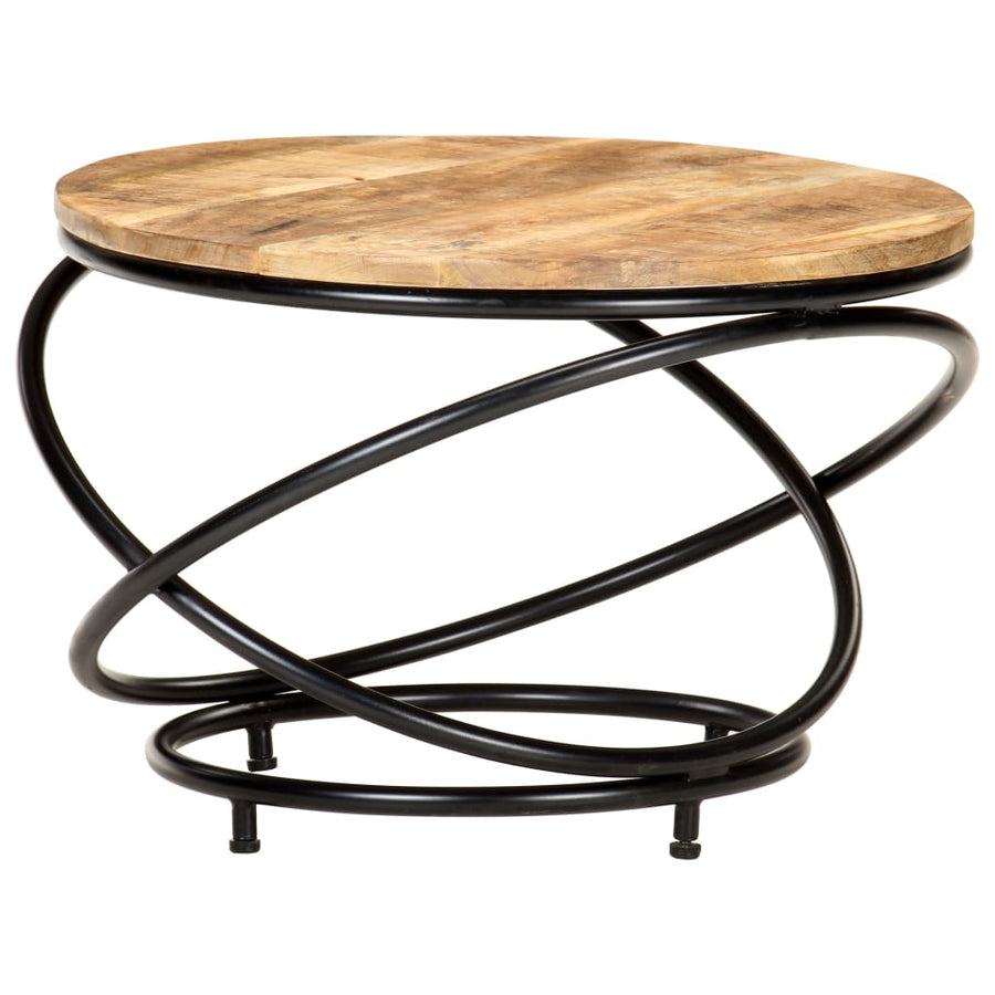 Salontafel 60X Massief Ruw Mangohout Zwart 60 x 40 cm
