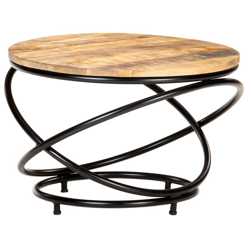 Salontafel 60X Massief Ruw Mangohout Zwart 60 x 40 cm