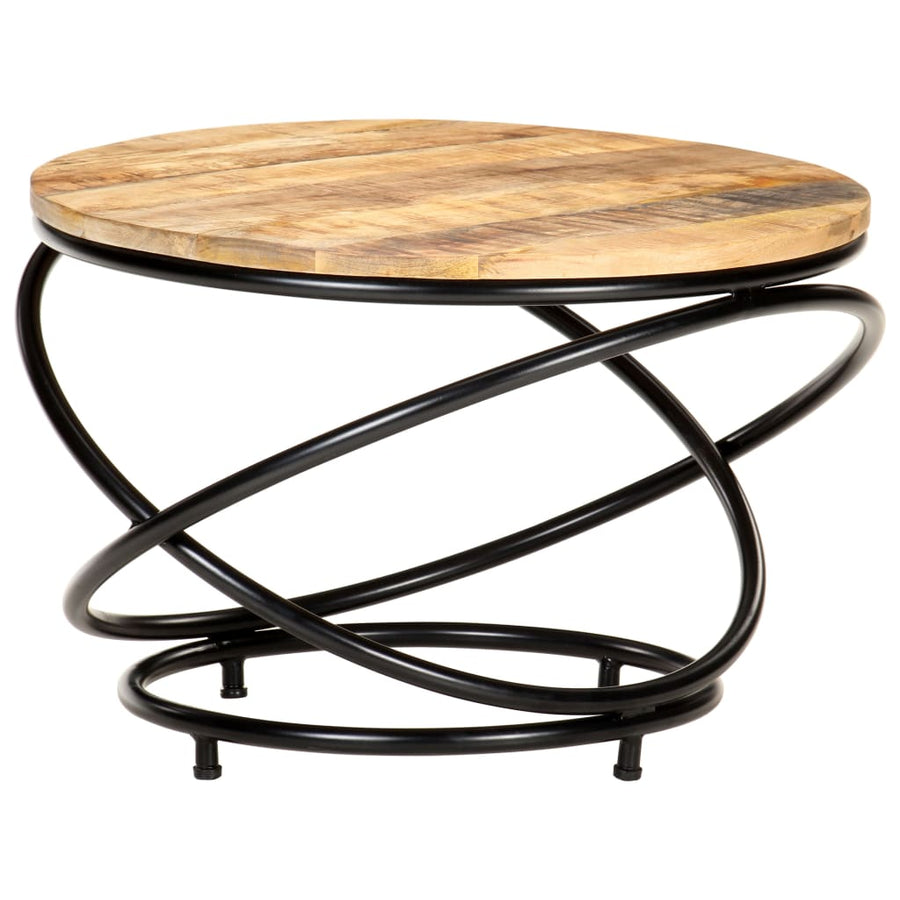 Salontafel 60X Massief Ruw Mangohout Zwart 60 x 40 cm