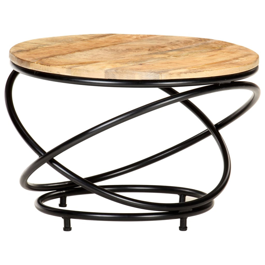 Salontafel 60X Massief Ruw Mangohout Zwart 60 x 40 cm