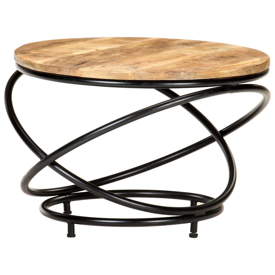 Salontafel 60X Massief Ruw Mangohout Zwart 60 x 40 cm