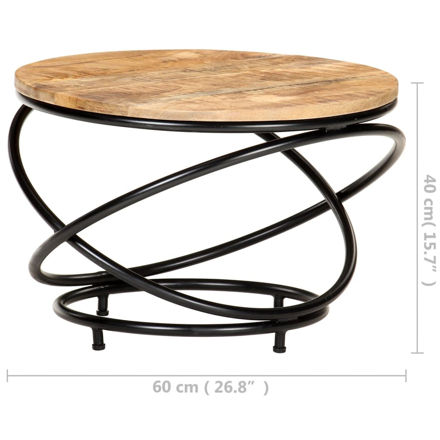 Salontafel 60X Massief Ruw Mangohout Zwart 60 x 40 cm