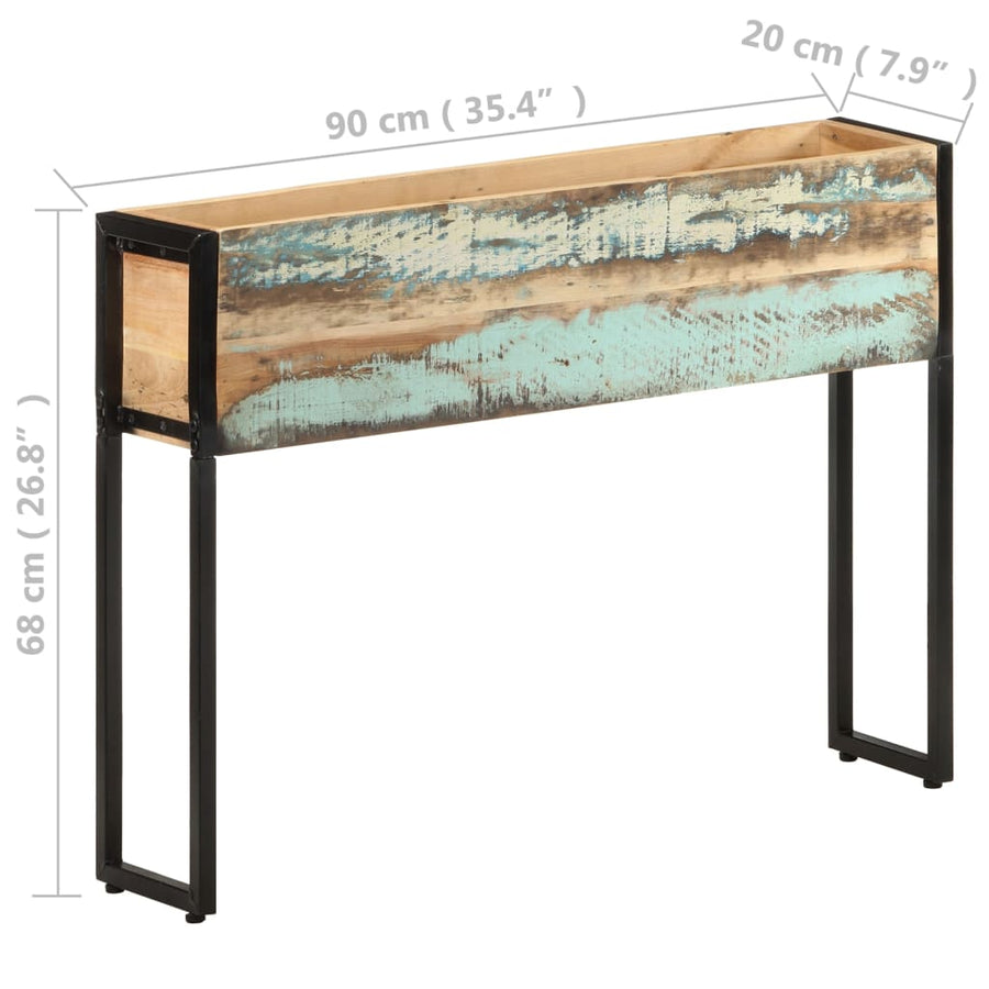 Plantenbak 90 x 20 x 68 cm massief gerecycled hout