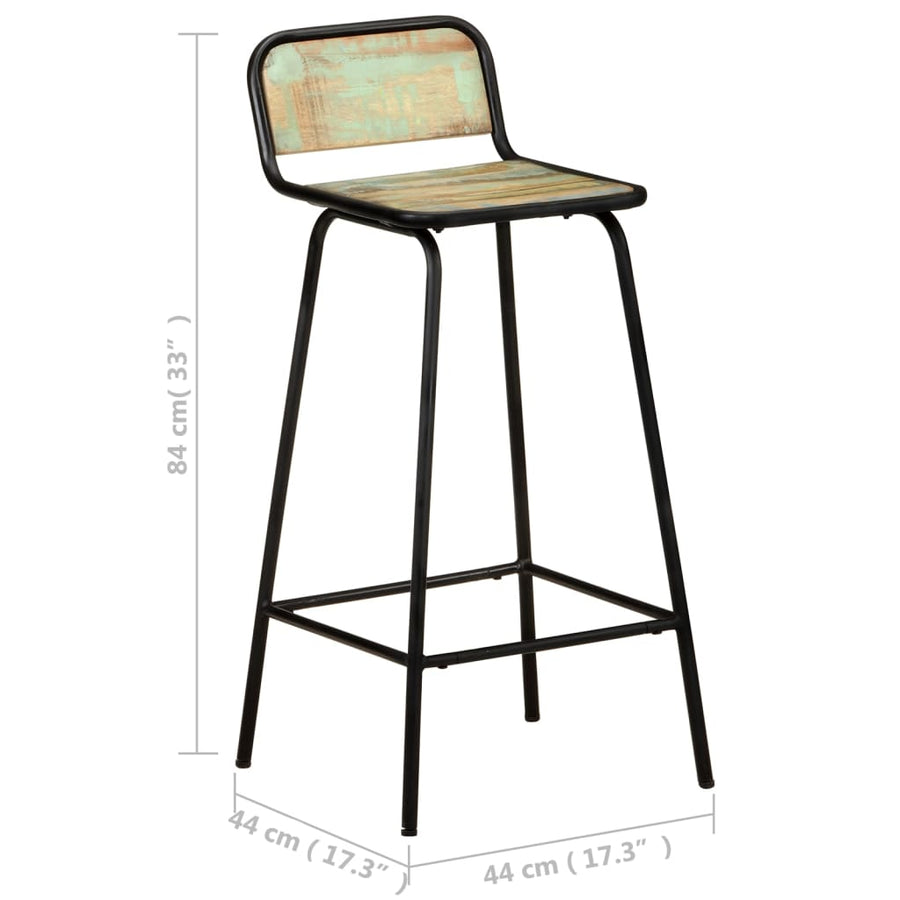 Barstoelen 2 St Massief Gerecycled Hout