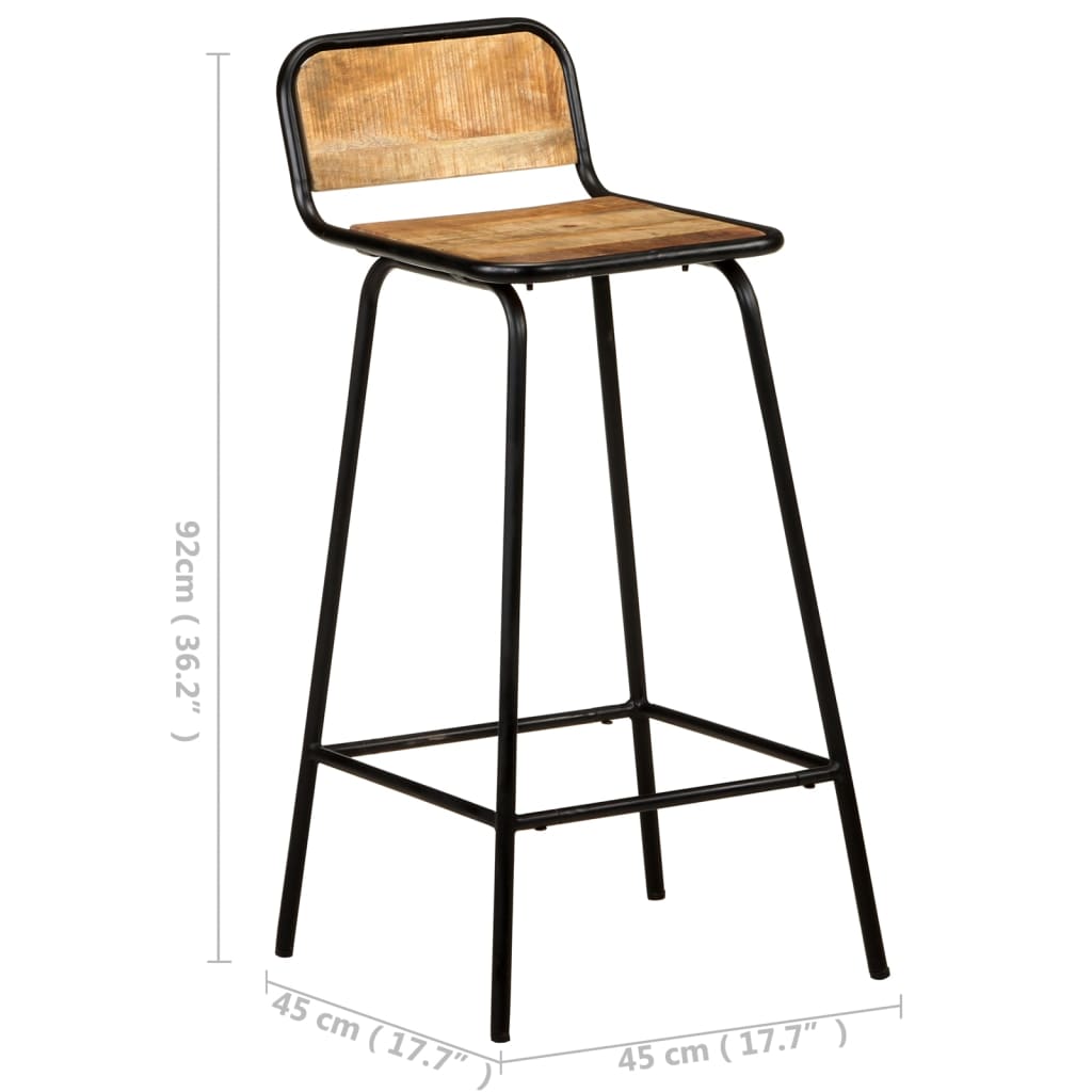 Barstoelen 4 massief mangohout