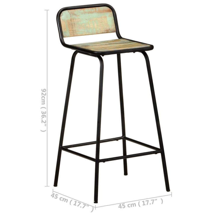 Barstoelen 4 massief gerecycled hout