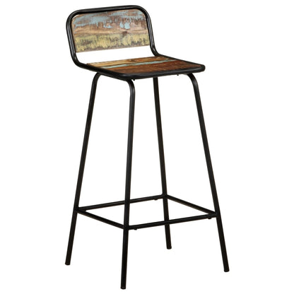 Barstoelen 4 massief gerecycled hout