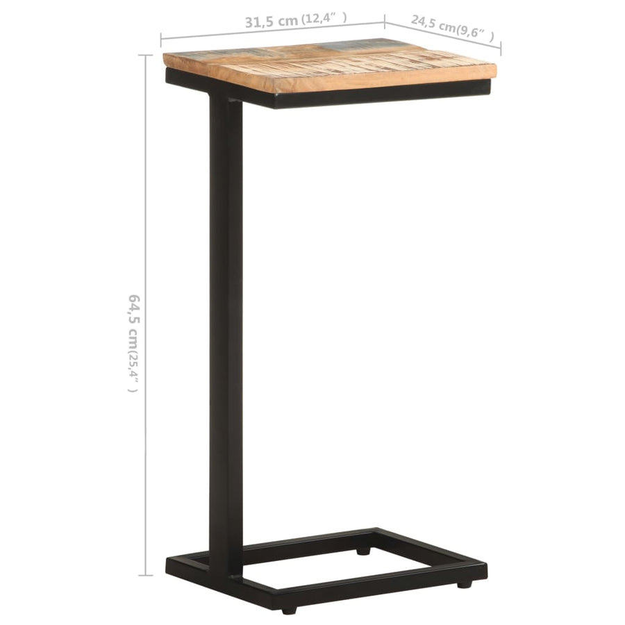 Bijzettafels 2 st 31,5x24,5x64,5 cm massief gerecycled hout