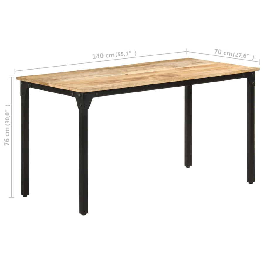 Eettafel Ruw Mangohout 140 x 70 x 76 cm