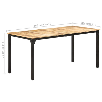 Eettafel Ruw Mangohout 160 x 80 x 76 cm
