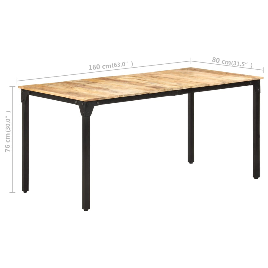Eettafel Ruw Mangohout 160 x 80 x 76 cm
