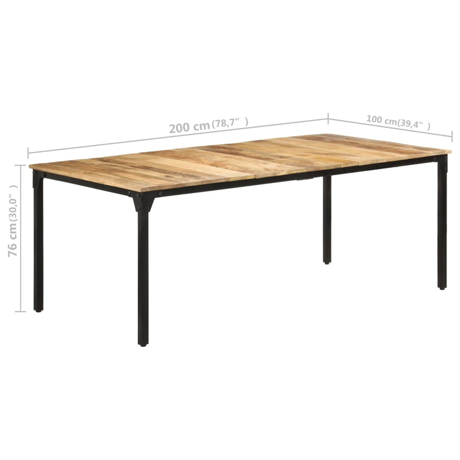 Eettafel Ruw Mangohout 200 x 100 x 76 cm