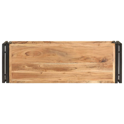 Tv-Meubel Zwart 90 x 30 x 40 cm Massief acaciahout