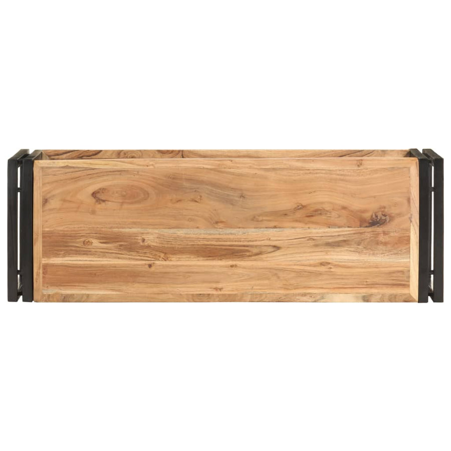 Tv-Meubel Zwart 90 x 30 x 40 cm Massief acaciahout