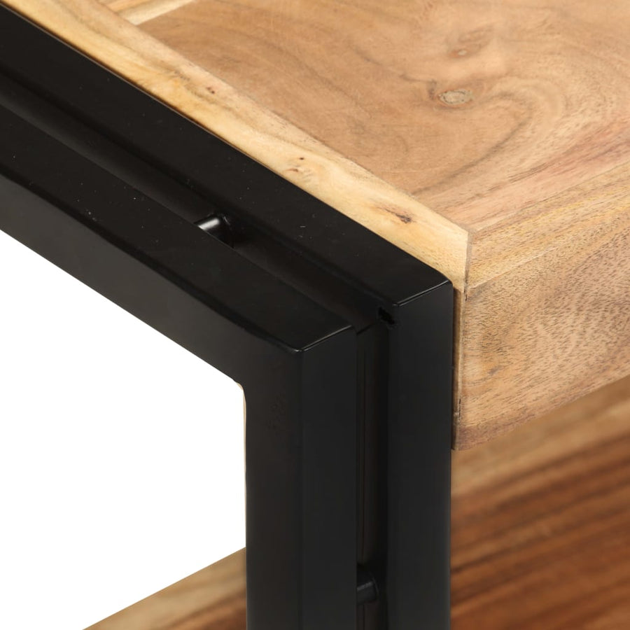 Tv-Meubel Zwart 90 x 30 x 40 cm Massief acaciahout