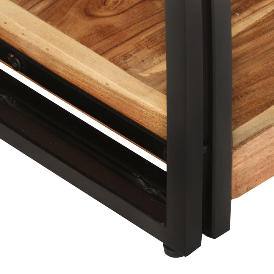 Tv-Meubel Zwart 90 x 30 x 40 cm Massief acaciahout