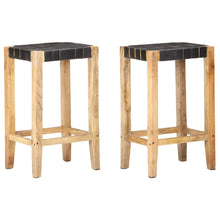 Barkrukken Echt Leer 75 cm Zwart