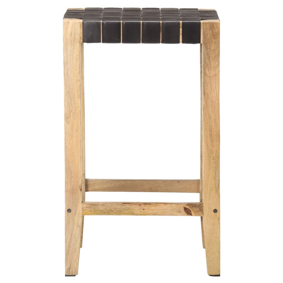 Barkrukken Echt Leer 75 cm Zwart