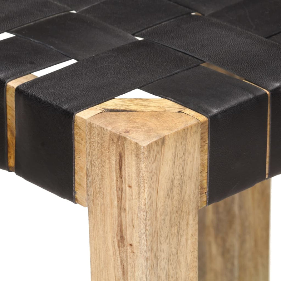 Barkrukken Echt Leer 75 cm Zwart