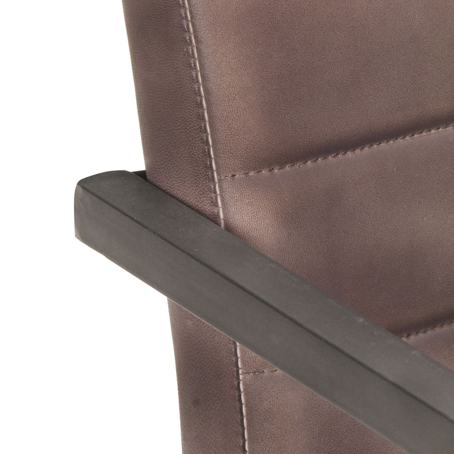 Eetkamerstoelen 2 st echt leer bruin