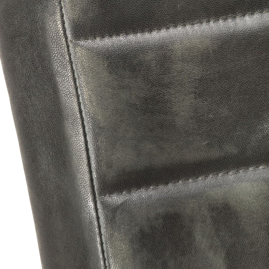 Eetkamerstoelen 2 st echt leer grijs 2 Grijs Patroon 1