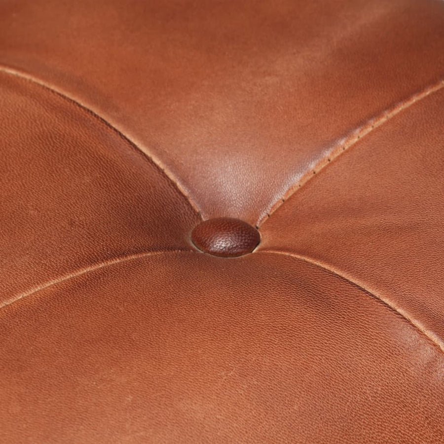 Eetkamerstoelen 2 st echt leer bruin