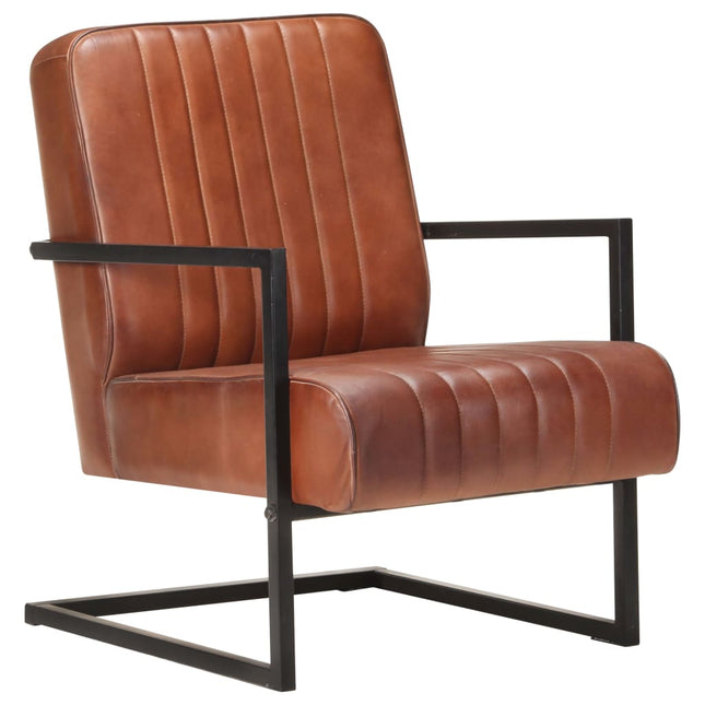 Fauteuil Echt Leer Bruin