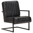 Fauteuil Echt Leer Zwart